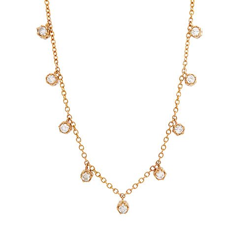 VICTORIA DIAMOND DROP NECKLACE IN ROSE GOLD - NECKLACES