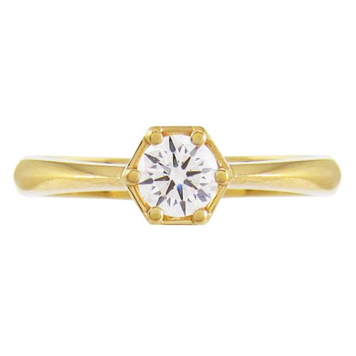 VICTORIA ENGAGEMENT RING IN YELLOW GOLD WITH DIAMOND | Penwarden Fine Jewellery