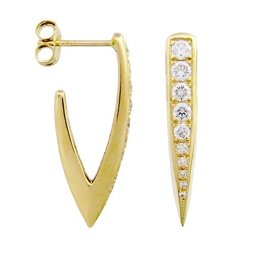 WARRIOR EARRINGS IN YELLOW GOLD WITH DIAMOND PAVÉ - EARRINGS